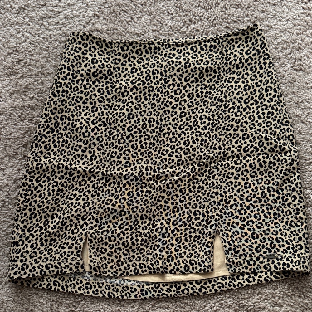 Leopard Print Mini Skirt